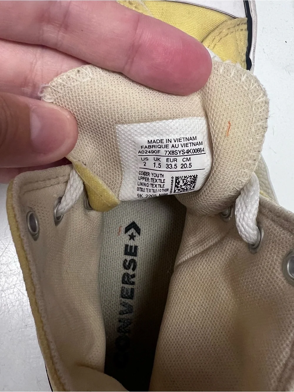 Converse Kids Yellow High-Top All Star Sneakers Size 2 US Kids